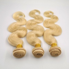 Platinum Blonde 613 Body Wave Hair Brazilian Remy Human Hair 300 grams Full Head Three Bundles Thick to Ends 