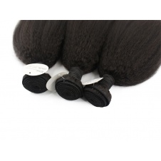Elesis Brazilian Kinky Straight Human Hair 3 Bundles Remy Hair Wave Weft Coarse Afro Kinky Straight 100% Human Hair