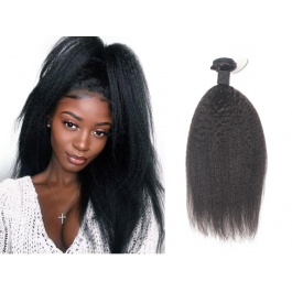 Kinky Straight Hair Bundles Brazilian Remy Human Hair Weave Natural Black soft bomb Straight 