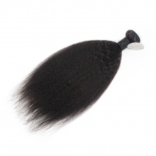Kinky Straight Hair Bundles Brazilian Remy Human Hair Weave Natural Black soft bomb Straight 