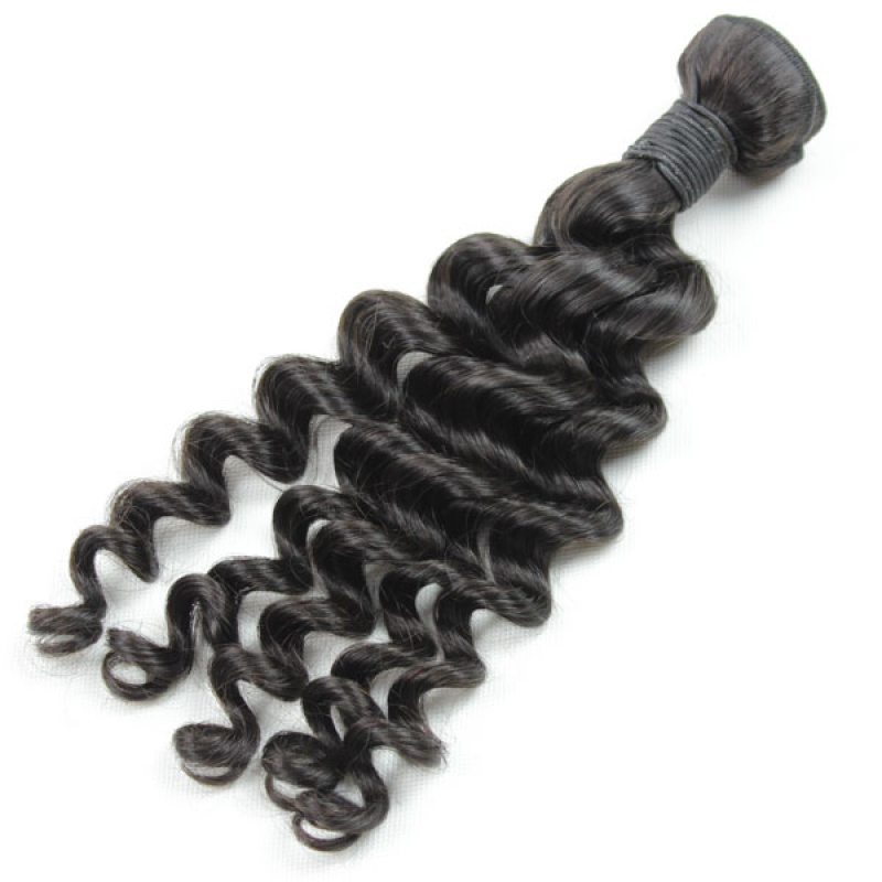 Elesis hair extensions 100% Remy Human hair Deep wave bundles 1piece natural color