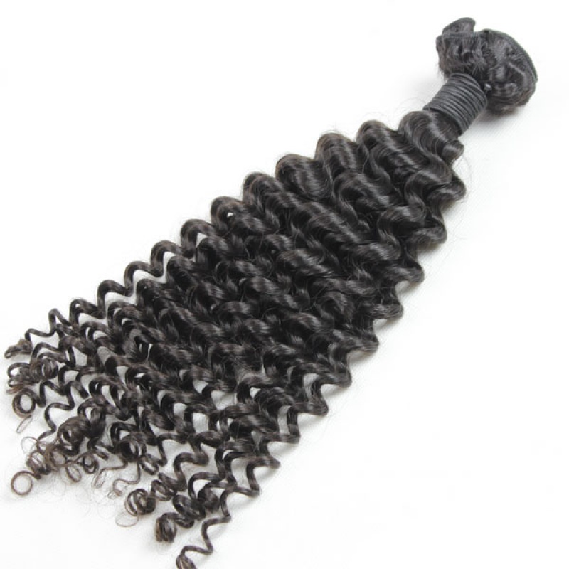 Elesis hair extensions 100% Remy Human Hair Jerry curly small curly natural black color 1piece