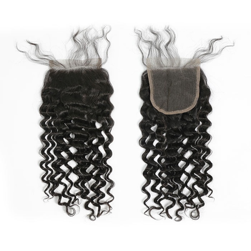 4x4 Lace Closure Italy Curly Remy hair swiss lace closure free part