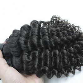 Elesis hair extensions 100% Remy Human Hair Jerry curly small curly natural black color 3pcs/set