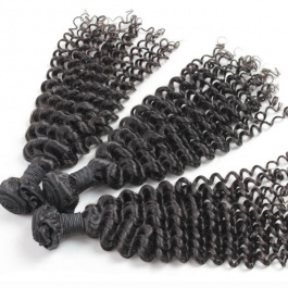 Elesis hair extensions 100% Remy Human Hair Jerry curly small curly natural black color 3pcs/set