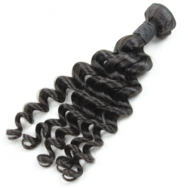 Elesis hair extensions 100% Remy Human hair Deep wave bundles 1piece natural color
