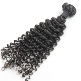 Elesis hair extensions 100% Remy Human Hair Jerry curly small curly natural black color 1piece