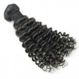 Elesis hair extensions 100% Remy Human Hair Jerry curly small curly natural black color 1piece