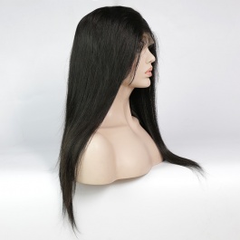 Elesis  virgin hair 360 full lace wigs natural straight brazilian remy human hair wig 130% density with baby hair