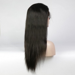 Elesis  virgin hair 360 full lace wigs natural straight brazilian remy human hair wig 130% density with baby hair