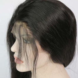 Elesis  virgin hair 360 full lace wigs natural straight brazilian remy human hair wig 130% density with baby hair