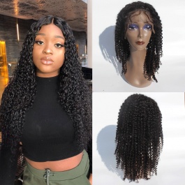 Elesis Hair Virgin Human Hair wig deep parting 13x6 lace frontal Jerry curly virgin hair wig 150% Density