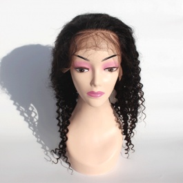 Pre-plucked Deep parting 13x6 lace frontal wig deep wave curly virgin human hair wig Elesis Virgin hair product 