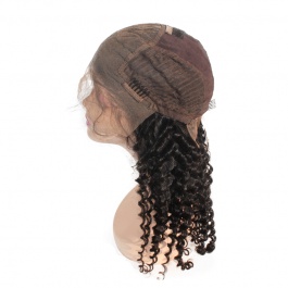 Pre-plucked Deep parting 13x6 lace frontal wig deep wave curly virgin human hair wig Elesis Virgin hair product 