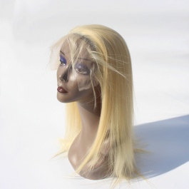 New Wig 6inch frontal long parting Guleless 13x6 Lace Frontal wig Blonde straight Virgin human hair wig 150% Density