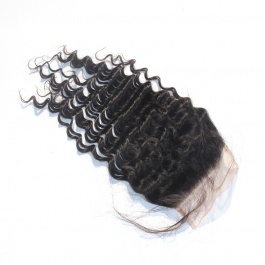 Elesis Remy Hair Closure 5x5 Deep wave Closure Free part