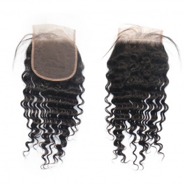 Elesis Remy Hair Closure 5x5 Deep wave Closure Free part