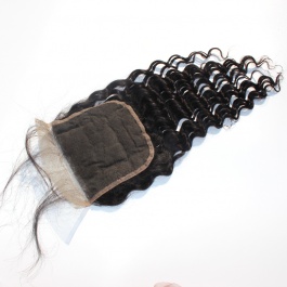 Elesis Remy Hair Closure 5x5 Deep wave Closure Free part