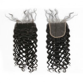 4x4 Lace Closure Italy Curly Remy hair swiss lace closure free part