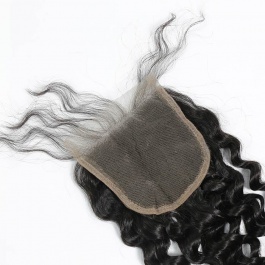 4x4 Lace Closure Italy Curly Remy hair swiss lace closure free part