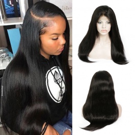 Remy Human Hair Full Lace Wig  130% Density Brazilian Straight Hair Pre Plucked With Baby Hair  