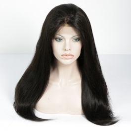 Remy Human Hair Full Lace Wig  130% Density Brazilian Straight Hair Pre Plucked With Baby Hair  