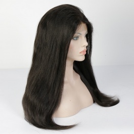 Remy Human Hair Full Lace Wig  130% Density Brazilian Straight Hair Pre Plucked With Baby Hair  