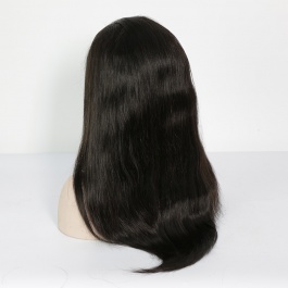 Remy Human Hair Full Lace Wig  130% Density Brazilian Straight Hair Pre Plucked With Baby Hair  