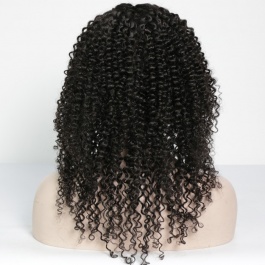 Curly Full Lace Wigs Human Hair Jerry Curly Wig Remy Hair Wigs Brazilian Human Hair Wigs Deep Curly 130% Density for Bla
