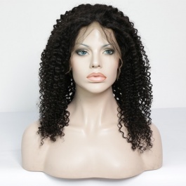 Curly Full Lace Wigs Human Hair Jerry Curly Wig Remy Hair Wigs Brazilian Human Hair Wigs Deep Curly 130% Density for Bla
