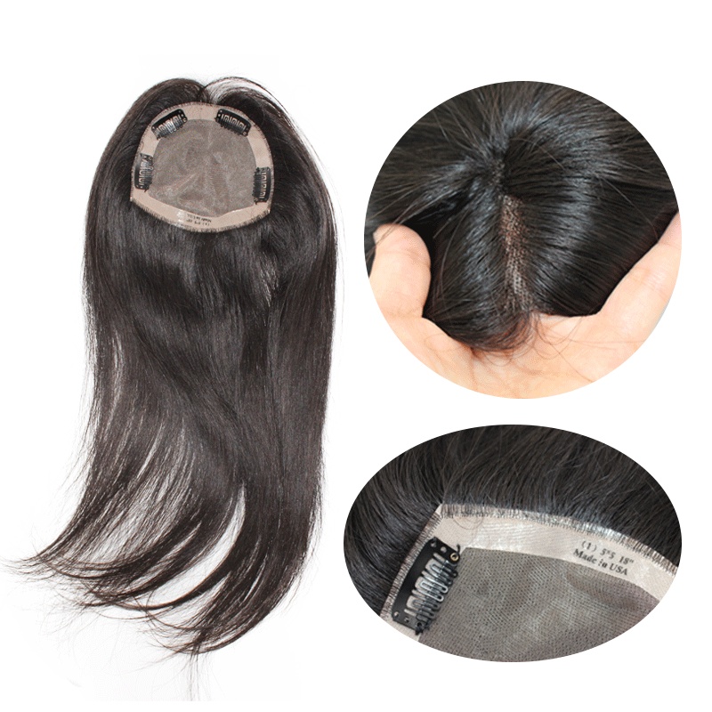 5x5 womens toupee hair pieces replacement monofilament net base with pu perimeter