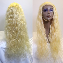 Elesis Virgin hair Top raw grade customize wig 613 blonde 4x4 lace closure wig-BL4x4