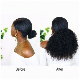 Elesis Virgin Hair High puff ponytail drawstring Virgin Hair ponytail clip in Extensions Hair-PT6