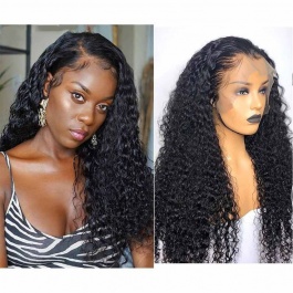  Brazilian Deep Wave Wet and Wavy Human Hair Wigs 150% Density For Women Brazilian Deep Wave Human Hair Lace Frontal Wig