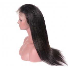 150% density Preplucked hairline natural straight lace frontal wig Elesis Virgin Hair wig