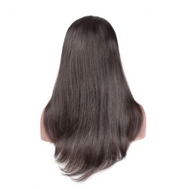 150% density Preplucked hairline natural straight lace frontal wig Elesis Virgin Hair wig