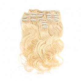 Elesis Virgin Hair Clip in hair extensions 613 Blonde top grade human hair 10pieces set clip in 160 grams