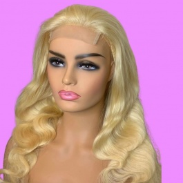 Elesis Virgin hair Top raw grade customize wig 613 blonde 4x4 lace closure wig-BL4x4