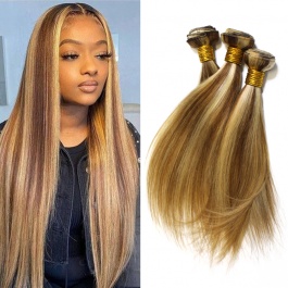 Elesis Virgin Remy Hair  Highlight  P8/613 Color Straight  Brazilian Human Hair 3 Bundles-ST8613