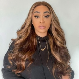 Elesis Virgin Remy Human Hair Lace Wigs Blonde Highlight Piano Colored #4/27 Wigs Body Wave Hair Wigs-H427BW
