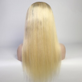 Darkroot Blonde Toner T1B/613 Straight Virgin hair Wig  180% Density Brazilian hair lace closure /frontal wig
