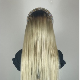 Darkroot Blonde Toner T1B/613 Straight Virgin hair Wig  180% Density Brazilian hair lace closure /frontal wig