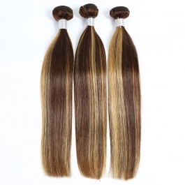 Elesis  balayage highlight P4/27 3bundles straight virgin remy hair piano color brazilian human hair-ST427