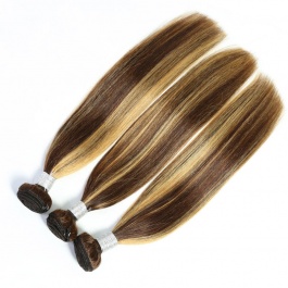 Elesis  balayage highlight P4/27 3bundles straight virgin remy hair piano color brazilian human hair-ST427