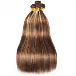 Elesis  balayage highlight P4/27 3bundles straight virgin remy hair piano color brazilian human hair-ST427