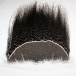 13x6 frontal kinky straight top grade raw hair Swiss lace HD lace raw hair closures