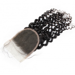 100% Unprocessed Jerry Curly Virgin Human Hair Swiss Lace/Transparent LACE/HD lace closure 4X4 free part