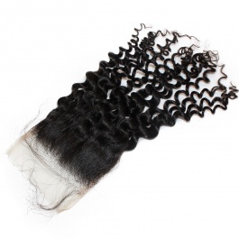 100% Unprocessed Jerry Curly Virgin Human Hair Swiss Lace/Transparent LACE/HD lace closure 4X4 free part