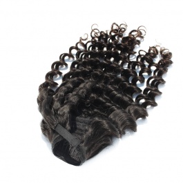 Machine Made Remy Hair Magic Wrap Around Ponytail Clip Human Hair deep wave-PT02