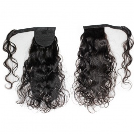 Elesis fashion Body wave ponytail Extension Natural Long Ponytails Wrap Around Clip in Hair piece Human Hair Virgin Remy